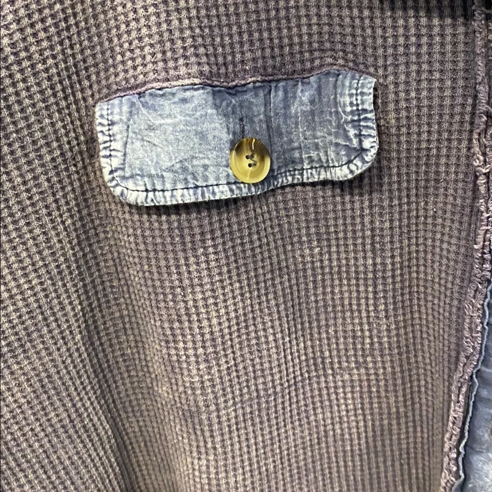 Oli & Hali Blue Textured Knit Shacket size small - Picture 3 of 7